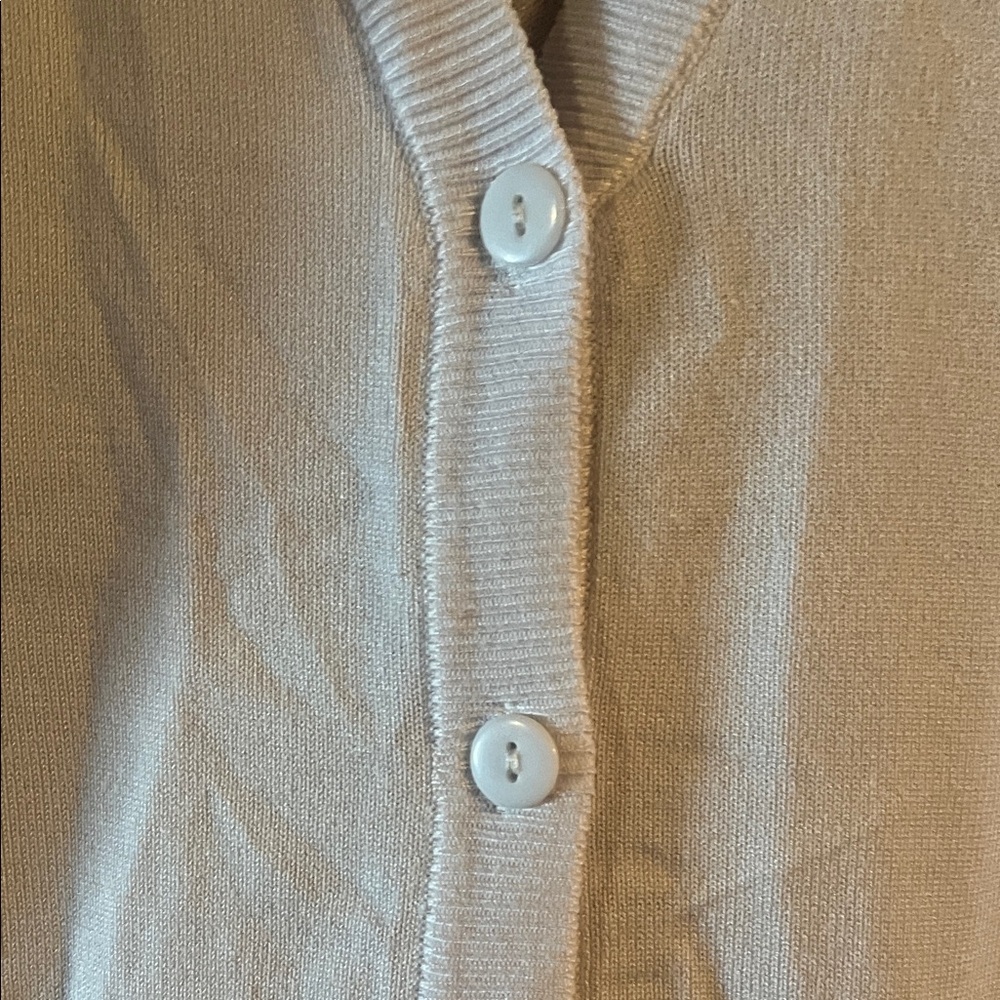 Lightweight White Button-Front V-Neck Cardigan - image 3
